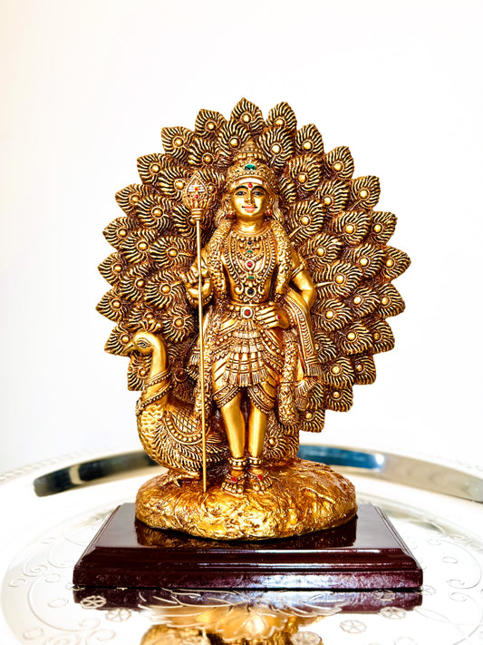 Lord Murugan with Peacock (12 Inches) - PM05