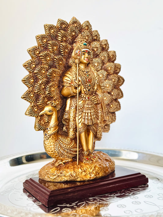 Lord Murugan with Peacock (12 Inches) - PM05